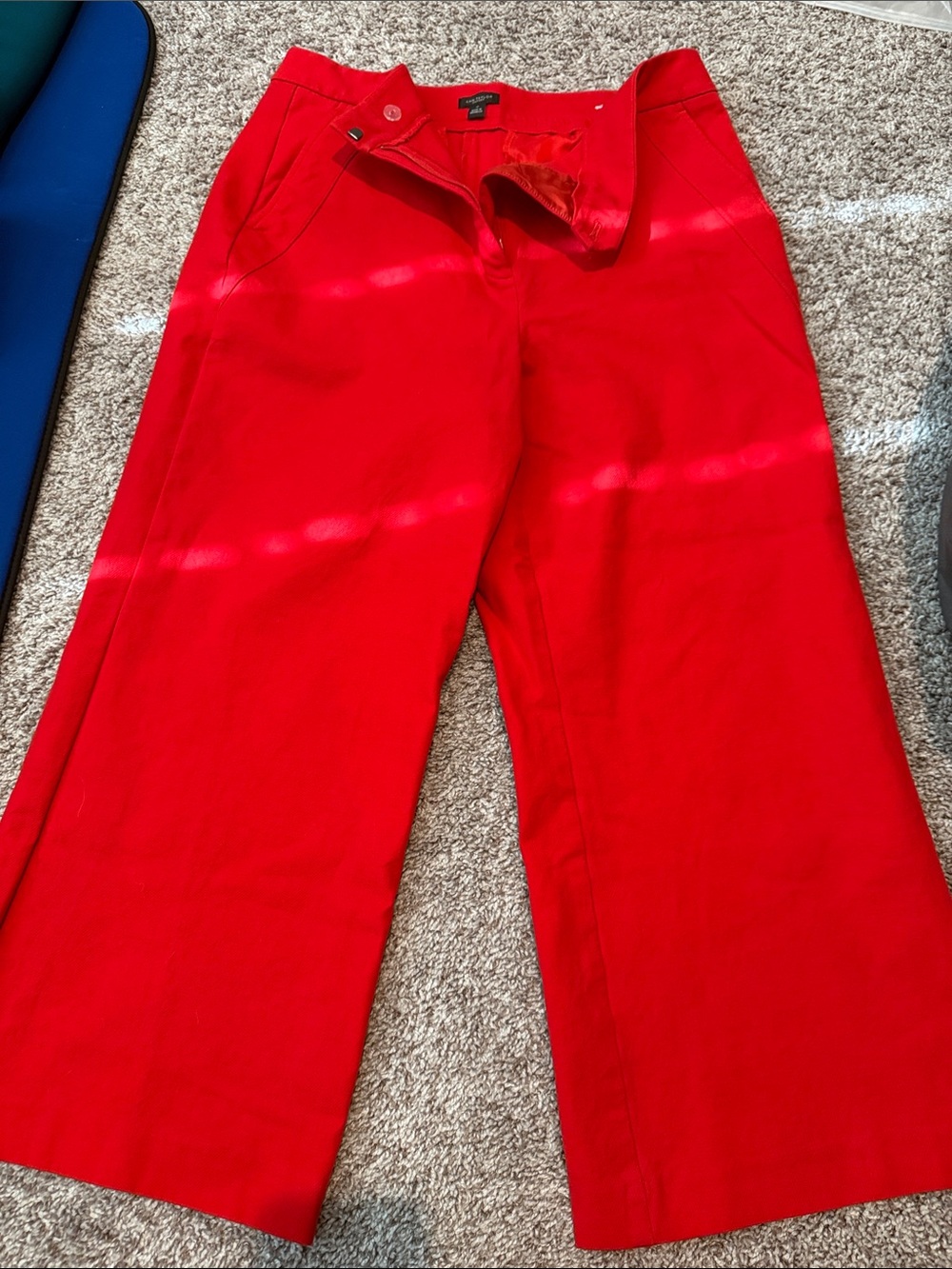 Ann Taylor Red Wide-Leg Pants